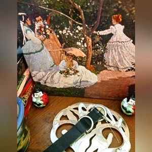 💄🎁Madden Girl Black Belt,Chrome 👡 🛍New! Size M, A Fabulous Gift Item. 🥿